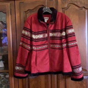 NWOT. Beautiful Swiss Alps jacket red extra-large